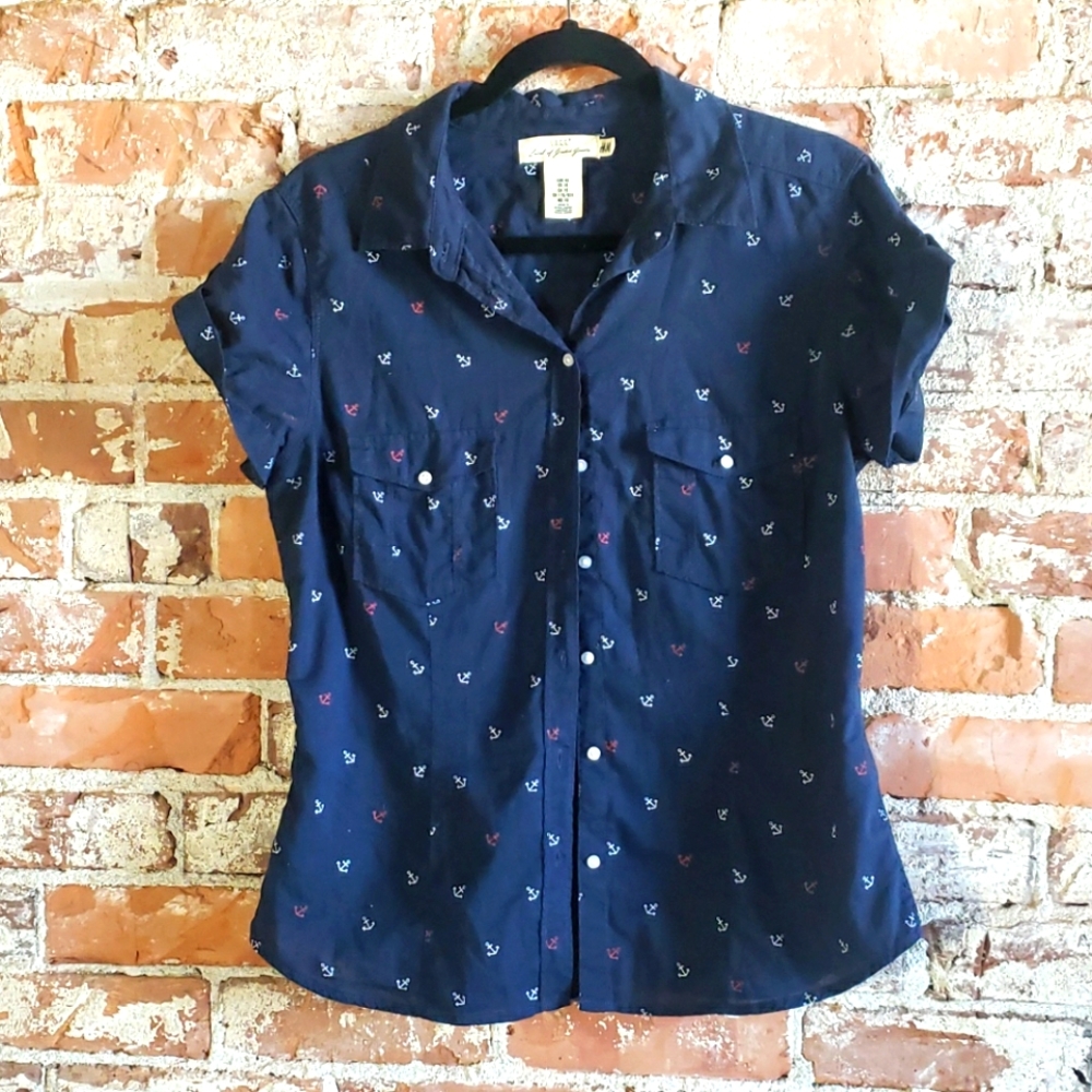 Short Sleeve Button Up Collar Shirt